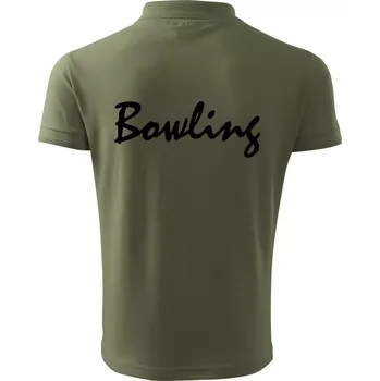 Pánská košile Bowling nápis psací - Polokošile pánská Pique Polo 203 - 2XL ( Khaki )