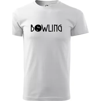 Pánské tričko Bowling nápis - Triko extra velké (5-8XL) - 8XL ( Bílá )