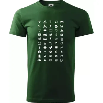 FOR TRAVEL - slovník na cesty - Triko extra velké (5-8XL) - 6XL ( Lahvově zelená )