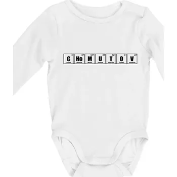 Kojenecký body Periodická tabulka Chomutov - Body kojenecké s dlouhým rukávem - Dlouhý r. do 3 měs ( Bílá )