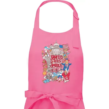 Kuchyňská zástěra USA karikatura - Pánská zástěra na vaření - Univerzální velikost ( Růžová )