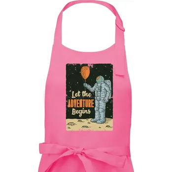 Kuchyňská zástěra Astronaut balón - Dámská zástěra na vaření - Univerzální velikost ( Růžová )