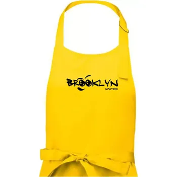 Kuchyňská zástěra Brooklyn úsměv - Dámská zástěra na vaření - Univerzální velikost ( Žlutá )