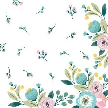 Papírový ubrousek Ubrousek 40 x 40 cm Dunisoft BLOSSOMS (12&nbsp;ks)