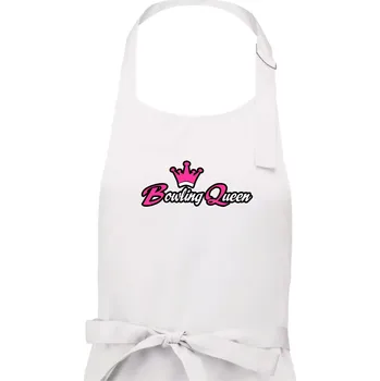 Kuchyňská zástěra Bowling queen - Dámská zástěra na vaření - Univerzální velikost ( Bílá )