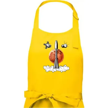 Kuchyňská zástěra Raketoplán Mars - Pánská zástěra na vaření - Univerzální velikost ( Žlutá )