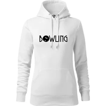 Dámská mikina Bowling nápis - Mikina dámská Cape s kapucí - S ( Bílá )
