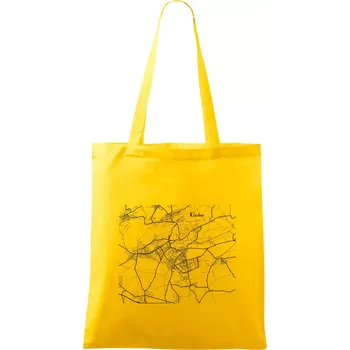 Černobílá mapa Kladno - Taška bavlněná - 42 x 38 cm ( Žlutá )