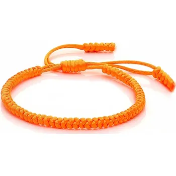 Náramek Náramek přátelství pletený ručně nastavitelný | náramek, šperk - pomerančový