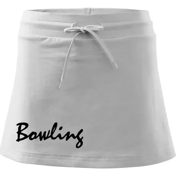 Dámská sukně Bowling nápis psací - Sportovní sukně - two in one - L ( Bílá )