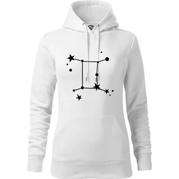 Dámská mikina Souhvězdí - Gemini - Blíženci - Mikina dámská Cape s kapucí - M ( Bílá )
