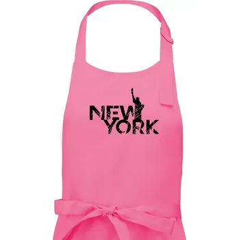 Kuchyňská zástěra New York retro - Dámská zástěra na vaření - Univerzální velikost ( Růžová )