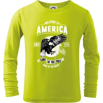 Chlapecké oblečení Welcome To America - Triko dětské Long Sleeve - 104-110cm / 3-4 roky ( Limetková )