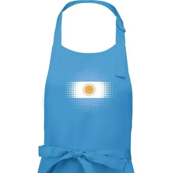 Kuchyňská zástěra Argentina vlajka tečkovaná - Pánská zástěra na vaření - Univerzální velikost ( Světlý tyrkys )