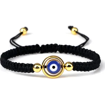 Náramek Náramek s modrým okem a fátiminou rukou | ochranný náramek, dámský náramek - Černá 1