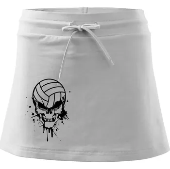 Dámská sukně Volejbal lebka splash - Sportovní sukně - two in one - L ( Bílá )