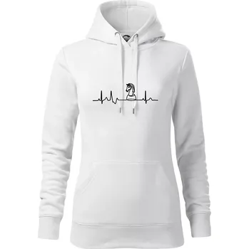 Dámská mikina EKG Šachové figurky - Jezdec - Mikina dámská Cape s kapucí - XS ( Bílá )
