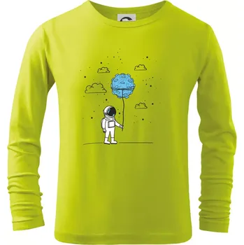 Dětská móda Astronaut s balónkem - Triko dětské Long Sleeve - 158 cm/12 let ( Limetková )