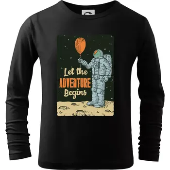 Chlapecké tričko Astronaut balón - Triko dětské Long Sleeve - 104-110cm / 3-4 roky ( Černá )