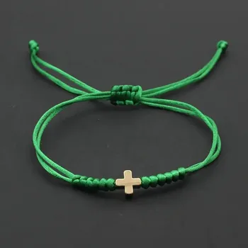 Náramek Nastavitelný náramek s křížkem ideální pro páry | párový náramek, dárkový náramek - 5