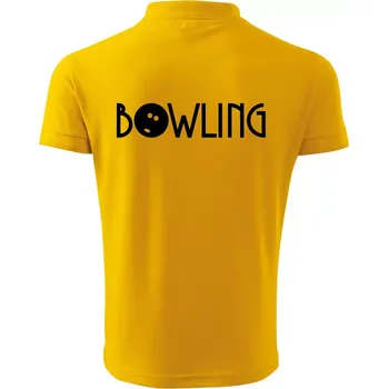 Pánská košile Bowling nápis - Polokošile pánská Pique Polo 203 - 5XL ( Žlutá )