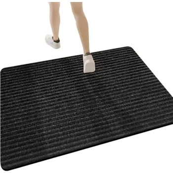 Koberec Protiskluzová voděodolná rohožka 80 x 120 cm Savá rohožka do předsíně kuchyně koupelny Vnitřní venkovní použití Tloušťka 2–3 mm černá