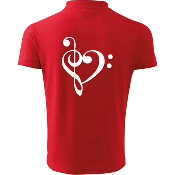 Pánská košile Houslový klíč srdce - Polokošile pánská Pique Polo 203 - XL ( Červená )