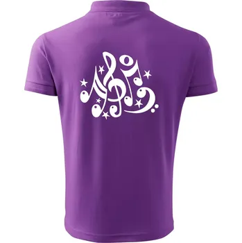 Pánská košile Noty a hvězdy - Polokošile pánská Pique Polo 203 - L ( Fialová )