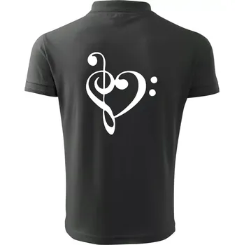 Pánská košile Houslový klíč srdce - Polokošile pánská Pique Polo 203 - 4XL ( Tmavá břidlice (šedá se zeleným nádechem) )