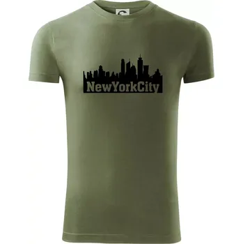 New York City silueta - Viper FIT - Pánské zůžené tričko - M ( Khaki )