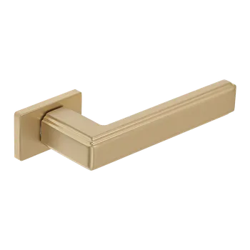 Dveřní kování Kuchinox Klika TESSERA II hranatá rozeta - kartáčované zlato - (komplet 2 ks)