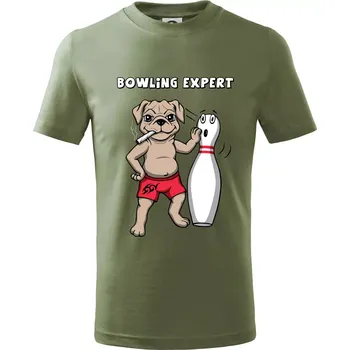 Bowling expert (Hana-creative) - Tričko dětské bavlněné - 122 cm/6 let ( Khaki )
