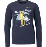 Dětské triko s dlouhým rukávem Head SION 116/122 Tmavě modrá, Světle modrá, Žlutá