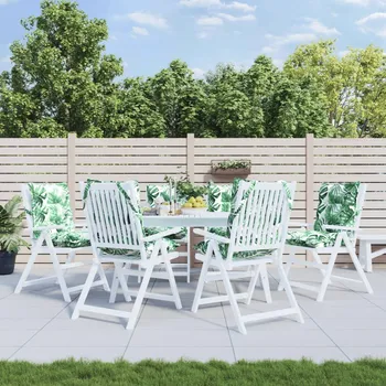 Podsedák vidaXL Podušky na židli s nízkým opěradlem 6 ks vzor listů oxford