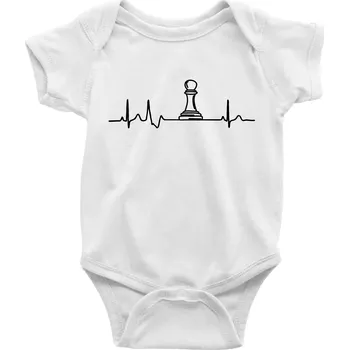 Kojenecké oblečení EKG Šachové figurky - Pěšec - Body kojenecké s krátkým rukávem - Krátký r. do 3 měs ( Bílá )