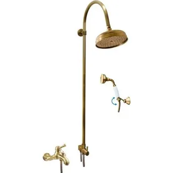 Vodovodní baterie Labe stará mosaz Vodovodní baterie vanová s hlavovou a ruční sprchou L454.5/3SM