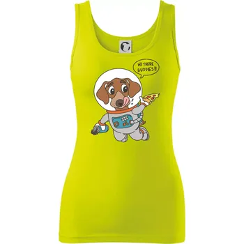 Dámské tričko Pes kosmonautem - Dámské tílko - M ( Limetková )