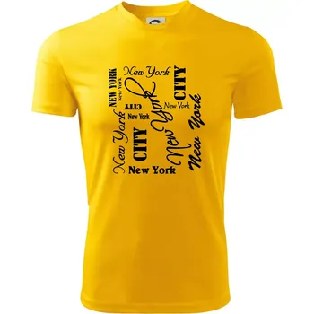 Pánské tričko New York City font - Pánské triko Fantasy sportovní (dresovina) - 2XL ( Žlutá )