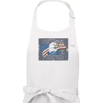 Kuchyňská zástěra Freedom forever USA - Dámská zástěra na vaření - Univerzální velikost ( Bílá )