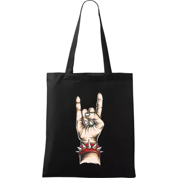 Rocková ruka s náramkem - Taška bavlněná - 42 x 38 cm ( Černá )