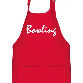 Kuchyňská zástěra Bowling nápis psací - Dětská zástěra na vaření - Univerzální velikost ( Červená )