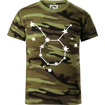 Chlapecké tričko Souhvězdí - Taurus - Býk - Dětské maskáčové triko - 122 cm/6 let ( Zelený maskáč )