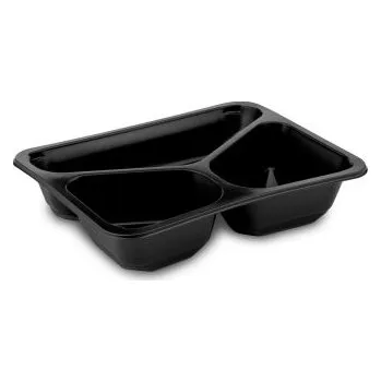 Jednorázové nádobí Menu mísa 3dílná černá 5 cm (50 ks)