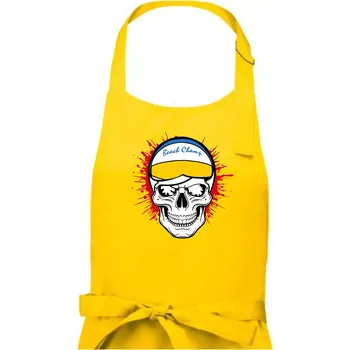 Kuchyňská zástěra Beach volejbal lebka - Pánská zástěra na vaření - Univerzální velikost ( Žlutá )