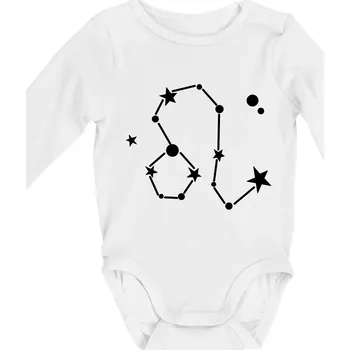Kojenecké oblečení Souhvězdí - Leo - Lev - Body kojenecké s dlouhým rukávem - Dlouhý r. 6-12 měs ( Bílá )