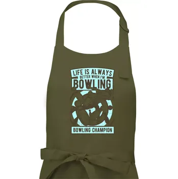 Kuchyňská zástěra Bowling Champion - Pánská zástěra na vaření - Univerzální velikost ( Khaki )