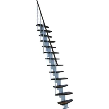 Schody přímé Quatro ořech bílý, 13 stupňů, šířka 65 cm