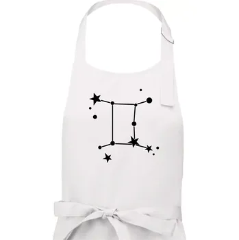 Kuchyňská zástěra Souhvězdí - Gemini - Blíženci - Pánská zástěra na vaření - Univerzální velikost ( Bílá )