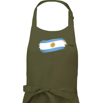Kuchyňská zástěra Argentina vlajka okousaná - Dámská zástěra na vaření - Univerzální velikost ( Khaki )