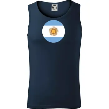 Argentina vlajka kulatá - Tílko pánské Core - XL ( Námořní modrá (velmi tmavá - téměř černá) )